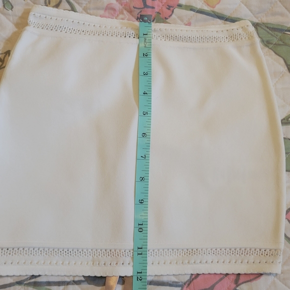 House of Cb 'Sarelle' Ivory Dainty Ribbed Knit Mini Skirt - Picture 12 of 12